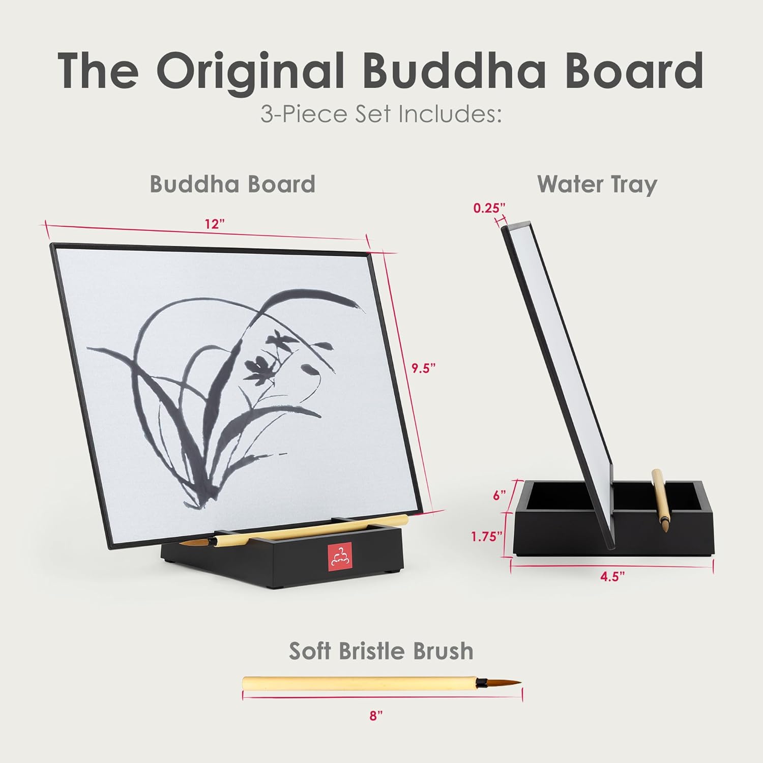 Buddha Board – The Original Water Painting Board for Mindfulness & Creativity – Unique Gift for Artists. Adults & Kids – Mess-Free Zen Art Supplies - Image 5