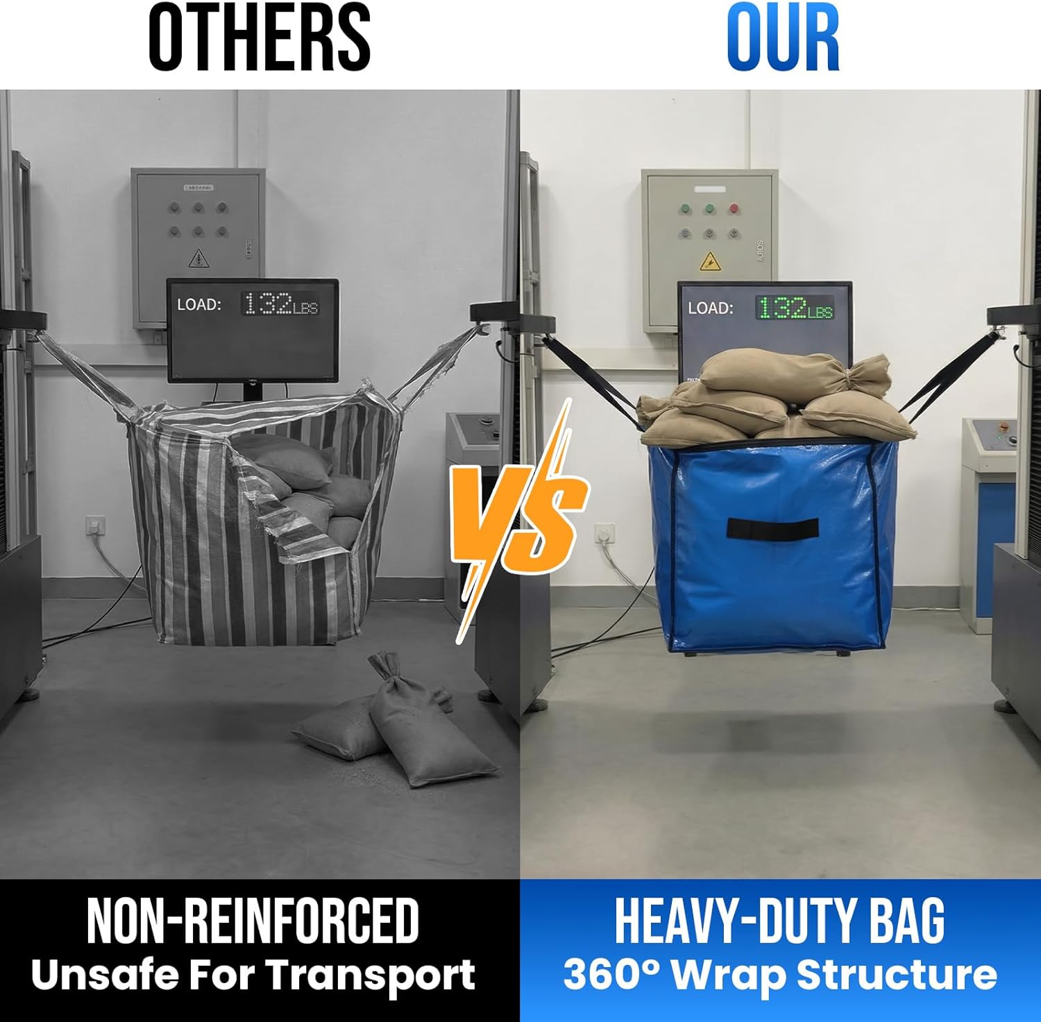 TAILI Extra Large Moving Bags. 4 Pack Blue Heavy Duty Totes For Storage with Visible Window. Wrap Around Handles. Storage Bags for Space Saving. Alternative to Moving Boxes - Image 2