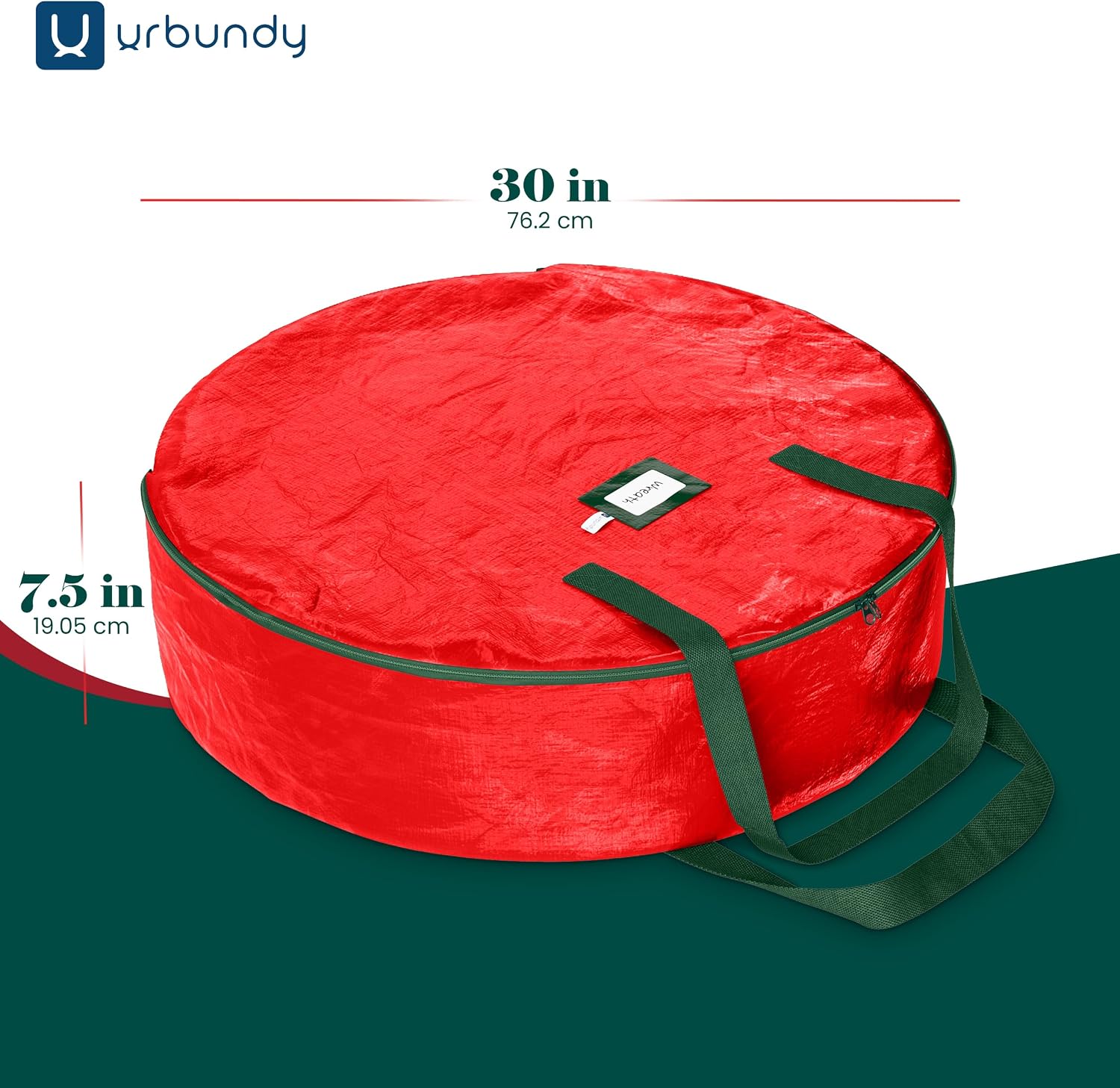 Heavy Duty Wreath Storage Bag 30 Inch. 1-Pack - Christmas Wreath Storage Container Red - Waterproof Plastic Material Wreaths Holder Storages - Holds 30 Inch Wreaths For Year Round - Image 2